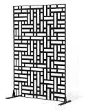 VEVOR Paravent, 120x50,8x193 cm, Sichtschutz für den Außenbereich, freistehende Trennwand mit Ständer, dekorativer Raumteiler aus Stahl für Balkon, Terrasse, Innenbereich, Whirlpool, Schwarz