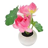 Ipetboom Schreibtischlampe Lotus LED 3 Kopf Kleine Dekoleuchte mit Warmem Licht für Home Office Schlafzimmer