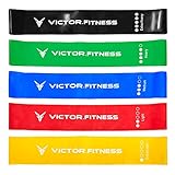 Victor Fitness REX Bands 29,5 cm professionelle Widerstandsbänder (2,3–22,7 kg) – perfekt für Fitness, Stretching, Krafttraining, Therapie, Workout, Pilates – Tragetasche im Lieferumfang enthalten