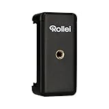 Rollei Smartphone Halterung - universeller Halter für ihr Smartphone mit 1/4“ Gewinde an der Unter- und Rückseite, passend für Smartphones bis zu 8,5 cm Breite - Schwarz