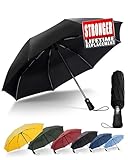 Chakipee Kompakter Reise Regenschirm Groß Sturmfest – Automatik Taschenschirm für Herren und Damen, Tragbarer 210T-Stoff 97 cm Spannweite 8 Rippen Schirm Schwarz