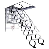 UYHBCNQD Elektrische Dachbodentreppensteuerung Lofttreppe Decken-Dachbodenleiter Herunterziehbare Dachbodenleiter Teleskop-Fernbedienung aus Kohlenstoffstahl(80x100cm)