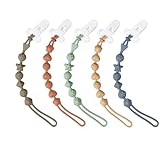 PandaEar 5er-Pack Schnullerkette Silikon - Durchgehendes Design Schnuller Kette Schnullerband- Universelle Pacifier Holder Chain