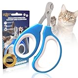 JOY & EMOTION® SUPER KRALLENSCHERE KATZEN, Hunde & Kleintiere | Präzise & Sichere Katzennagelschere für Anfänger | Ergonomisch & Handlich | Rostfreier Stahl, Scharfe Klingen | Profi Krallenpflege