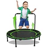 36'' Kindertrampolin Mini-Trampolin mit Griff und Schutzhülle, faltbar, für Fitnessübungen, Rebounder, Jumper, sicher und langlebig, Kleinkind-Trampolin für drinnen und draußen