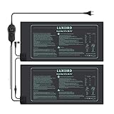 Luxbird Heizmatte mit Thermostat, 2 Heizmatten mit 1 Controller, Zimmergewächshaus Wärmematte 30 Watt, Eins-zu-viele-Steuerung, IP67 Wasserdicht, Größe der Matte 52.7x25.4cm