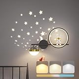 Wandleuchte LED Dimmbar Kinderzimmer Wandlampe Modern Schlafzimmer Nachttischlampe Sternenhimme Astronaut Nachtlicht 30W Innen Wandbeleuchtung für Wohnzimmer Flur Restaurant Treppe Kinder Raumlampe