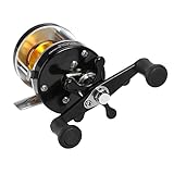 Milisten Aluminium Angelrollen mit Einwegkupplung Rücklaufsperre Leichtgängiges Hauptgetriebe Sternbremssystem Starrer Messingrahmen für Angeln