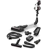 Bosch Akku-Staubsauger Unlimited 7 BSS715CARP, kabellos, Knickrohr, Hygiene-Filter, 10 Jahre Motorgarantie, 5.0 Ah Akku, Schnellladegerät, XXL-Polsterdüse, Turbostufe, Made in Germany, weiß