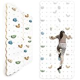 MAMOI® Kletterwand für kinderzimmer, Klettergerüst und spielgeräte Indoor, Klettern mit Klettergriffe für Kinder, Klettersteine, Kletterturm mit Griffe, Turngeräte, Montessori Weiß