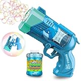 Blubbel Seifenblasenpistole, LED Seifenblasenmaschine, 80ml Seifenblasenflüssigkeit Tank, Seifenblasen Pistole, Blasen Kanone, Luftblasen Bazooka Bubble Gun, Geschenke für Kinder, Hochzeit