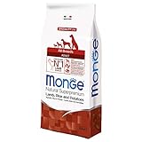 Monge Natural Superpremium Adult Lamb, Rice and Potatoes, Hundefutter für alle Rassen (Trockenfutter für Hunde mit Lamm, Reis & Kartoffeln, sehr Ballaststoff- & Vitaminreich, 12 kg)