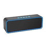 Kolaura Bluetooth Lautsprecher, Tragbarer Wireless Bluetooth 5.0 Lautsprecher mit 3D-Stereo-HiFi-Bass, 1500-mAh-Akku, 12 Stunden Spielzeit Blau