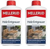 Mellerud Holz Entgrauer Grundreiniger | 1 x 1 l | Kraftvoller Schutz vor Verwitterung und Schmutz auf Allen Holzoberflächen im Außenbereich (Packung mit 2)
