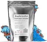 SOLUP Kupfersulfat Pentahydrat 900g I CuSO4 * 5H2O Kupfervitriol I Kupfersulfat für Pool I Pferd I Kupfersulfat für Garten für Pool, Labor, Werkstatt, Kristallzucht I für Bäume Pulver (900 g)
