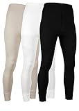 AMERICAN HEAVEN Lange Unterziehhose für Herren, Thermo-Leggings, 100 % Baumwolle, Multipack, 3er-Pack, Schwarz, Creme, Sand, Groß