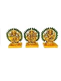 Laxmi Ganesh Saraswati Idol – 10,8 cm Höhe | Ganesha Lakshmi Saraswati religiöse Figur Hindu-Gott Skulptur Murti Statue | Diwali / Arbeitsplatz / Büro