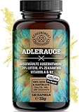 ADLERAUGE® Augenvitamine Hochdosiert - WICHTIG: Laborgeprüfter Markenkomplex mit Lutein, Zeaxanthin, Heidelbeer-Extrakt, Beta-Carotin,Vitamin A+B &mehr I 120 Stk -DE- SCHEUNENGUT®