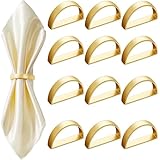 12 PCS Serviettenringe Gold, Serviettenring, Serviettenringe aus Metall, Elegante Serviettenschnallen Serviettenschnallen für Tischdekoration Valentinstag Ostern Hochzeit Weihnachten Abendessen Party