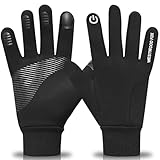 WESTWOOD FOX Winter Fahrradhandschuhe Touchscreen Handschuhe Winddicht Herren Damen Thermo rutschfeste Laufhandschuhe Warmes Fleecefutter für Wandern Fahren Klettern Reiten Skifahren (Schwarz, S)