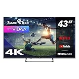Smart Tech TV LED 4K UHD 43' (109cm) 43UV01V VIDAA 3xHDMI 2xUSB Hotel Mode Store Mode