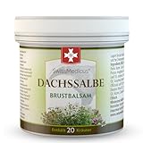 SwissMedicus DACHSSALBE - Brustbalsam - Salbe angereichert mit 20 Kräuterextrakten - Massage für Brust, Hals, Nacken, Rücken sowie Stirn und Schläfen - 125 ml
