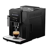 KNOKR 19 bar Vollautomatische Kaffeemaschine, Kaffeebohnenmühle, Milchschaummaschine, heißes Wasser und Milchschaum (Color : 110V-60Hz, Size : EU)