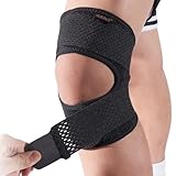 HUEGLO Kniebandage Männer Damen,Kniestütze mit Seitenstabilisatoren, Verstellbare Patella Kniestütze Kniebandage (XL)