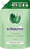 Schauma Shampoo 7 Kräuter Nachfüllpack (800 ml), Haarshampoo verleiht der Haarstruktur eine leichte Frische, Frische-Shampoo für normales bis schnell fettendes Haar