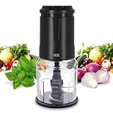 ADE Zerkleinerer Küche elektrisch | Zwiebel Zerkleinerer | Food Processor mit 4 scharfen Edelstahlklingen | Multizerkleinerer mit kraftvollem 400 Watt Motor | 500 ml