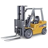 fisca 1/50 Gabelstapler Metallfahrzeug,Realistisch Baustelle Baustellenfahrzeuge Klein,Hochwertiges Hebefahrzeug Spielzeug für Kinder und Erwachsene(Baggerlader)