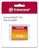 Transcend 1GB CompactFlash 133 Speicherkarte (CF-Karte) bis zu 30MB/s, unterstützt Ultra DMA-Übertragungsmodus 4 mit MLC NAND Flash, ideal für Einsteiger-DSLRs - TS1GCF133