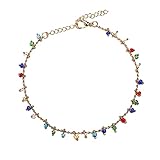 Fußanker Boho Beach Runde Perlen gotische Kette farbenfrohe Anklet Beads Fwn439 (Multicolor, One Size)