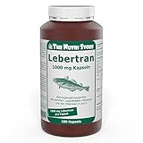 Lebertran 1000 mg Kapseln 180 Stk. Nahrungsergänzungsmittel mit mehrfach ungesättigten Fettsäuren und den Vitaminen A und D