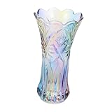 Sosoport Bunte Dicke Glasblumenvase Dekorative Glasvase für Blumenarrangements Kreative Hydrokultur Vase für Wohn und Arbeitsräume Tischdekoration