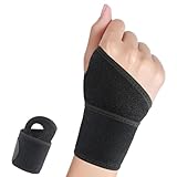 SSKHE 2 Stück Handgelenkbandage für Damen und Herren [rechts/links], Handgelenkstütze, Fitness, lindert Schmerzen, Arthritis, verstellbarer Kompressions-Handgelenkschutz (schwarz)