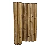 Extrem stabiler Bambus Holz Sichtschutz Rollzaun XL NATURE (BxH) 180 cm x 100 cm von DE-COmmerce® I hochwertiger Windschutz mit extra starken Bambusrohren