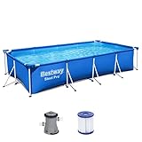 Bestway Steel Pro Frame Pool-Set mit Filterpumpe 400 x 211 x 81 cm , blau, eckig