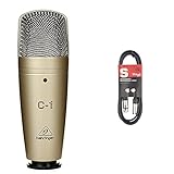 Behringer C-1 Studio Kondensator Mikrofon & Stagg Mikrofonkabel High Quality - 3 Meter - 1x XLR Male - 1x XLR Female, Black