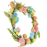 BESPORTBLE Osterkranz Haustür Kranz mit Ostereiern Frühjahrsdeko Türkranz für Fenster und Garten Langlebige Wohndekoration