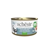 Schesir In Jelly, Thunfisch mit Nasensteg, 12 x 70 g aus Dose, komplettes Nassfutter für Katzen, tierversuchsfrei, ohne Konservierungsstoffe, nachhaltige Angelart