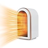 FGHB Heizlüfter Klein Energiesparend, Mini PTC Keramik Elektroheizung Leise,Mobile Heizung Elektrisch Steckdose 1200W/800W & Überhitzungsschutz,Heizungslüfter Heizungsventilator Tischheizung Tragbar