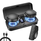 OBEST Motorrad Headset, Motorradhelm Headsets Bluetooth 5.3, Echte Kabellose Freisprecheinrichtung mit Ladebox und Fernbedienung, Geeignet für Reiten, Skifahren, Klettern usw