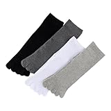 Aqxyedc 5 Paar Schwarz Weiß Fünf-Finger-Sportsocken Männer Baumwolle Warme Dicke Zehensocken Herbst-Winter-Kompressions-Laufsocken mit Zehen wanglan(5 pairs mix colors)