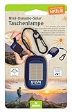 moses. Expedition Natur Mini-Dynamo-Solar-Taschenlampe für Kinder, wiederaufladbare Akku-Taschenlampe mit Handkurbel und Solarpanel, Kurbeltaschenlampe mit 3 hellen LEDs und Handschlaufe