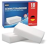 BROX® Schmutzradierer – 18x Schwamm – Radierschwamm für Haushalt, Auto & Schuhe – Robuster Zauberschwamm Magic Eraser für alle Arten von Flecken