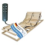 Coemo 7-Zonen Lattenrost Ergo KF mit Motor Kopf- und Fußteil elektrisch verstellbar, 28 Federleisten, individuelle Härtegradeinstellung, mit Notstromabsenkung, Bausatz, 90 x 200 cm