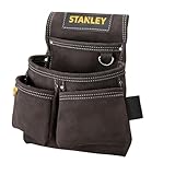 Stanley STST1-80116 Werkzeug- und Hammertasche aus Leder, doppelt mit Nieten verstärkt