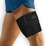 ReaPro Oberschenkelbandage, Verstellbare Oberschenkelstütze für Damen & Männer mit 2 Klettverschlüssen I Oberschenkel Kompression Bandage Kompressionsmanschette, Rutschfest für links oder rechts