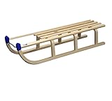 Generisch Holzrodel Davoser-Form 110 cm, Nässeunempfindlich, TÜV & GS-geprüft, 3 St. Schichtholzverleimte Bockstützen für besondere Stabilität